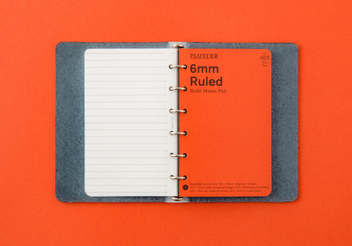 Shiranami 6-Ring Leather Binder (Mini Size)