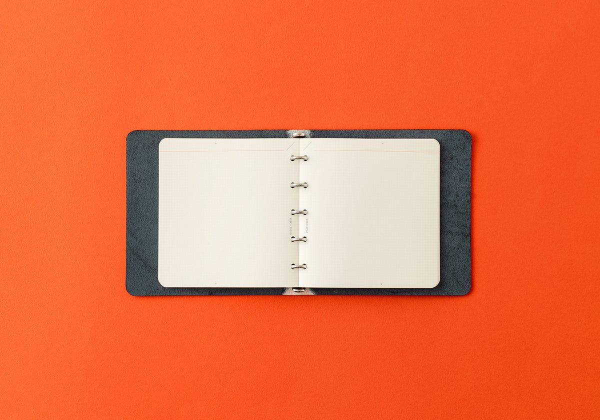 Shiranami 6-Ring Leather Binder (Mini 5 Square Size)