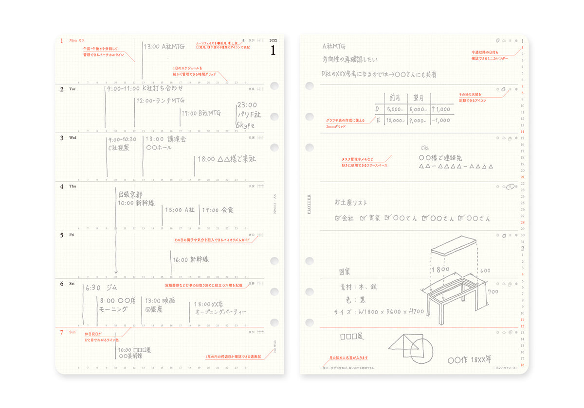 Weekly Schedule Refill 2026 PLT0002 (A5 Size)