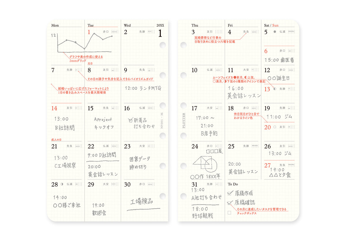 Weekly Schedule Refill 2027 PLT0002 (Mini Size)