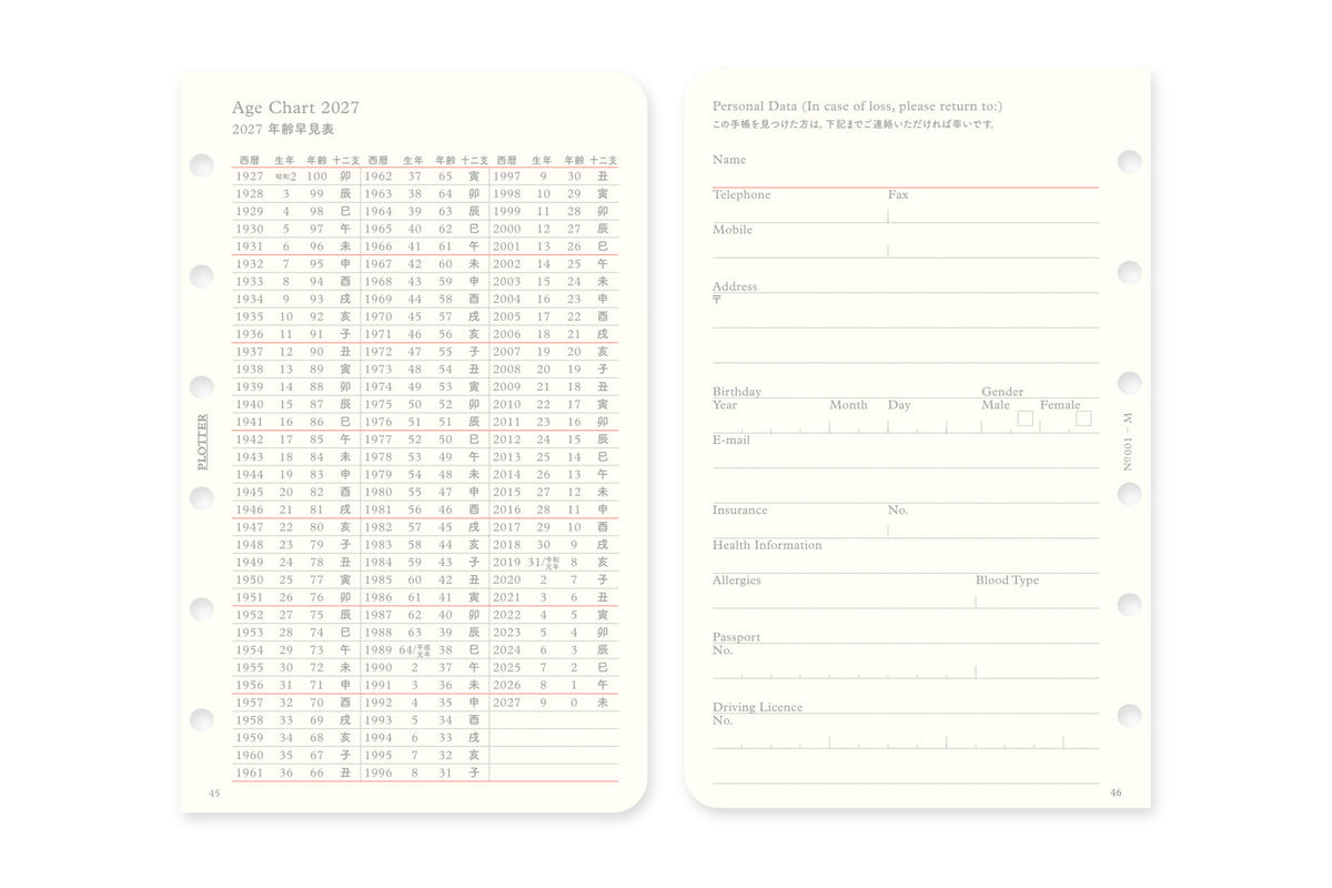 Monthly Schedule Refill 2027 PLT0001 (Mini Size)
