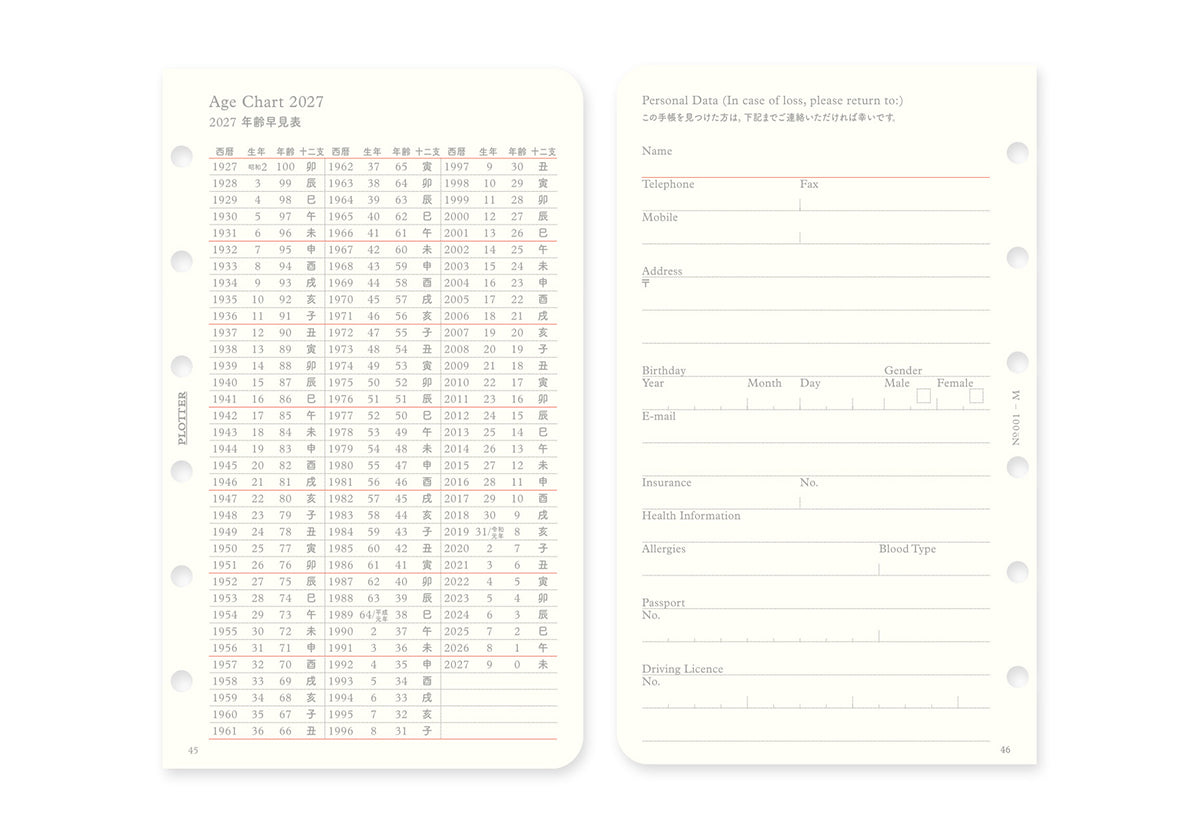 Weekly Schedule Refill 2027 PLT0002 (Mini Size)