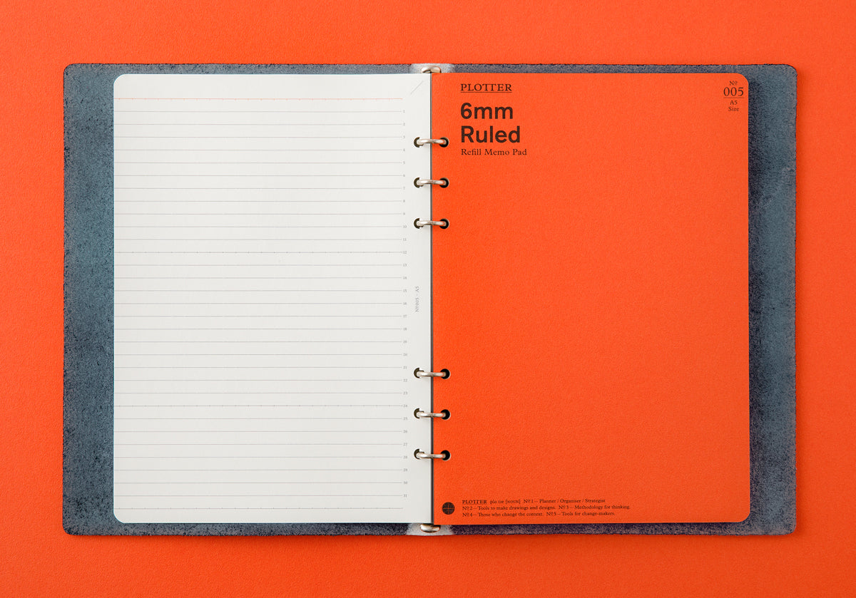 Shiranami 6-Ring Leather Binder (A5 Size)