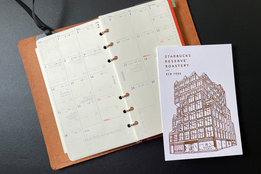 PLOTTER Leather Binder in Bible Size with Monthly Calendar Refill.