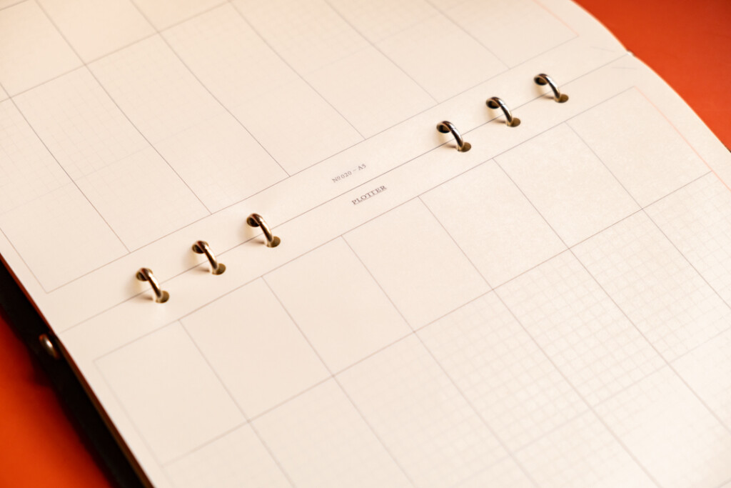 A5 Chart Grid refill in a PLOTTER A5 Size leather binder.