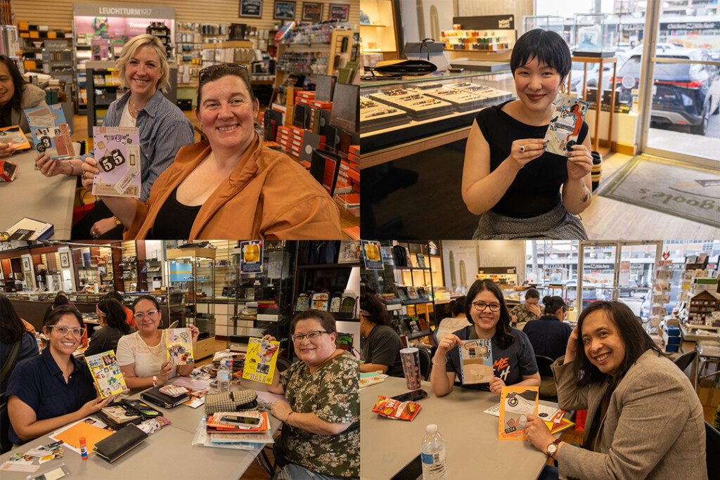 Students who attended the PLOTTER workshop holding their completed vision boards.